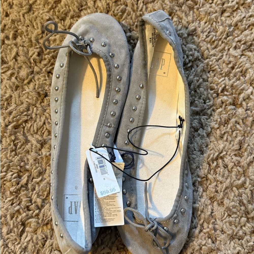 GAP Gray Studded Ballet Flats